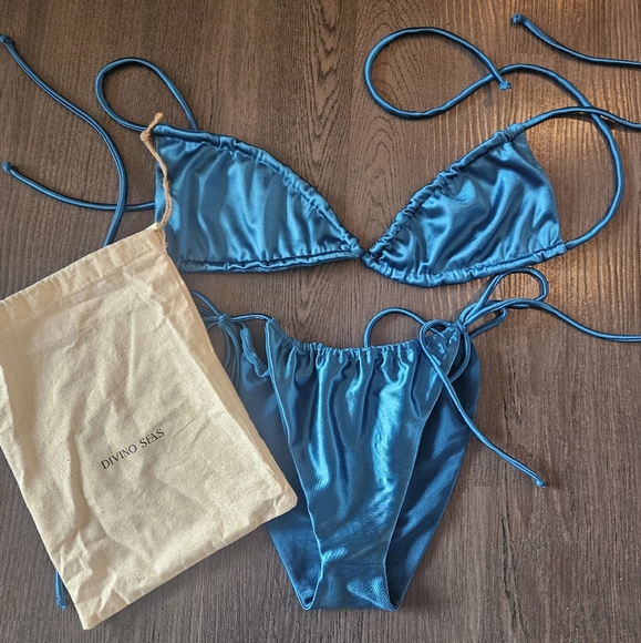 Divino Sea Inika / Dark Peacock Blue Top + Bottom - Picture 2 of 2